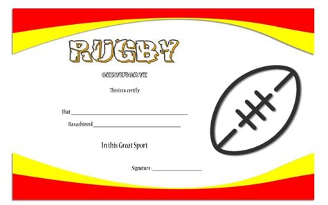 Rugby Certificate Template 2 | Paddle Templates